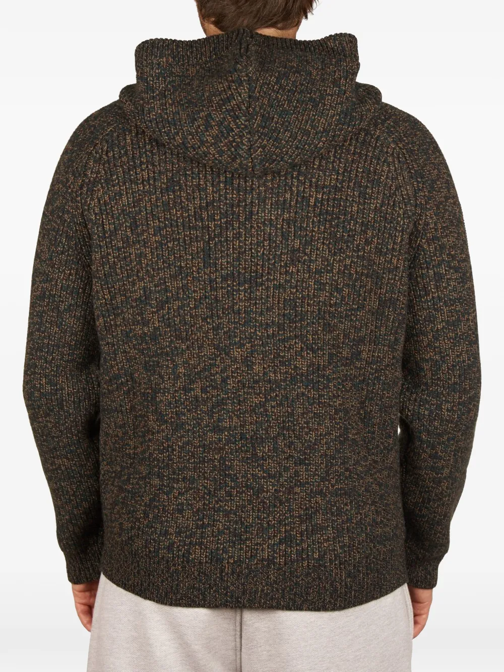 Roberto Collina ribbed-knit zip-up hoodie Groen