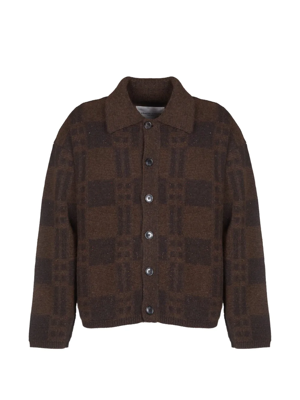 Roberto Collina check-pattern button-up overshirt - Marrone