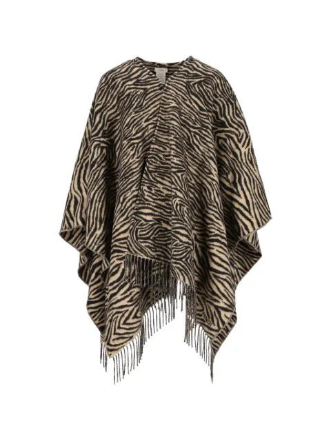FENDI wool poncho with tiger animalier print