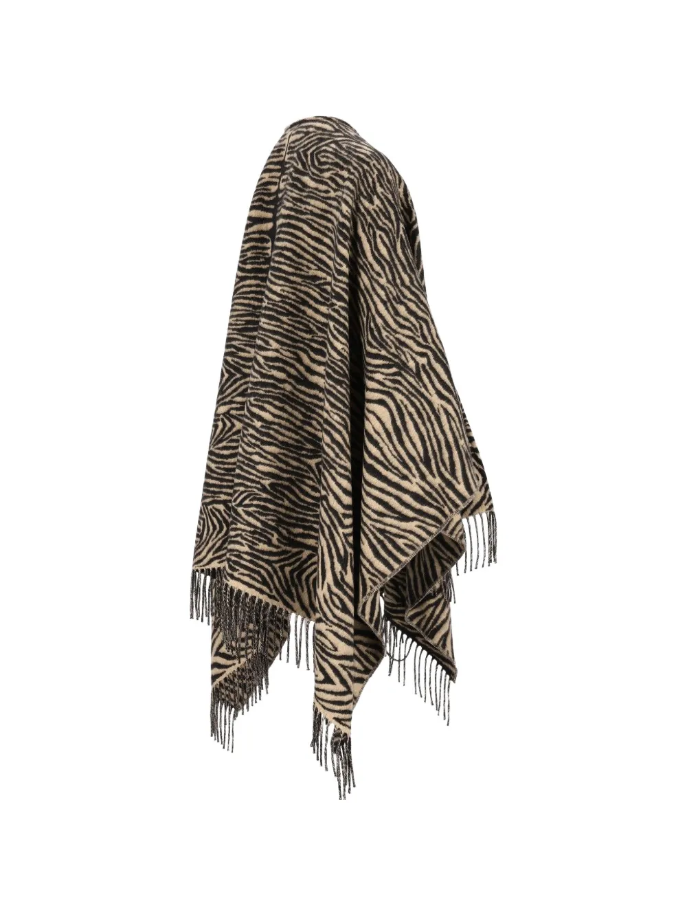 FENDI Wollen poncho met tijger-print Beige