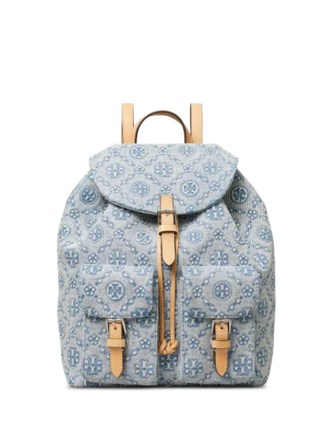 Tory Burch Mochila jeans com monograma T