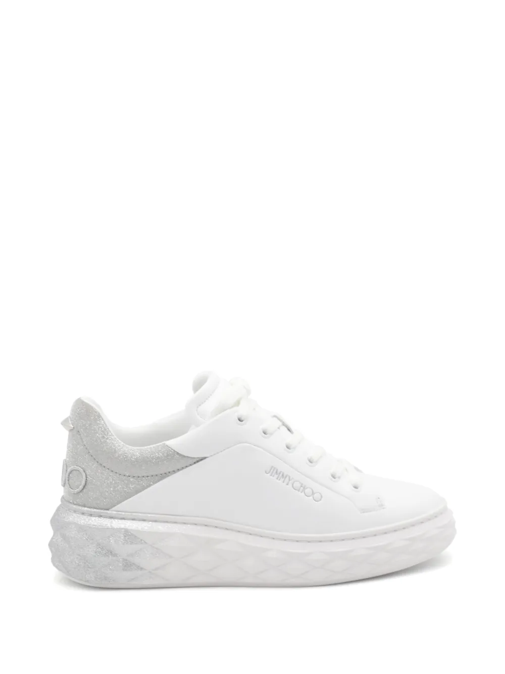 Jimmy Choo Diamond Maxi glitter-detail sneakers - Bianco
