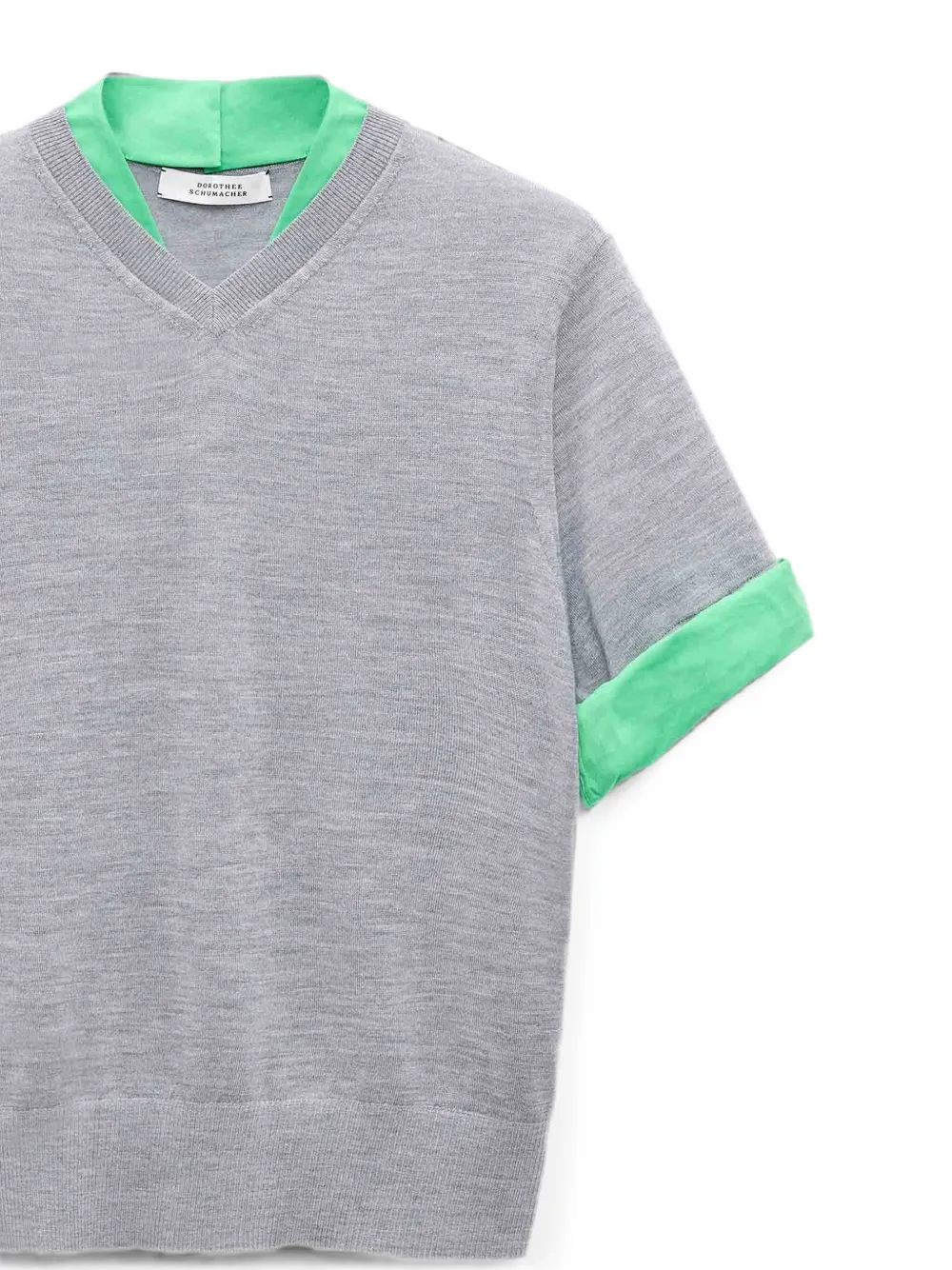Dorothee Schumacher T-shirt met gelaagd effect en V-hals Grijs