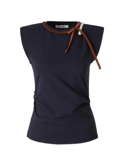 Dorothee Schumacher padded-shoulder ruched-detail T-shirt
