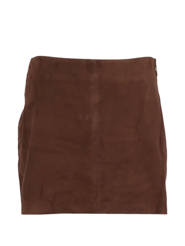 Arma Melody Suede Mini Skirt in Brown