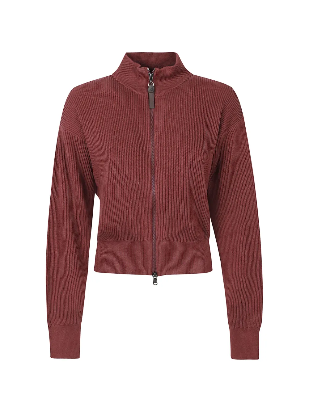 Brunello Cucinelli ribbed-knit cardigan - Rot