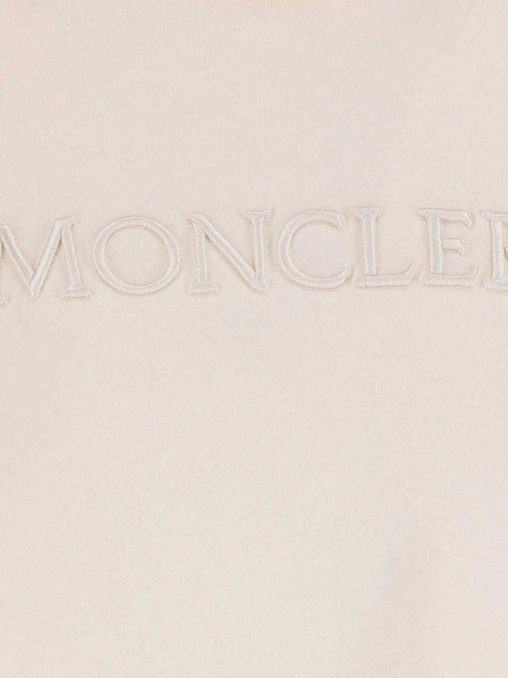 Moncler Katoenen T-shirt met geborduurd tonaal logo Beige