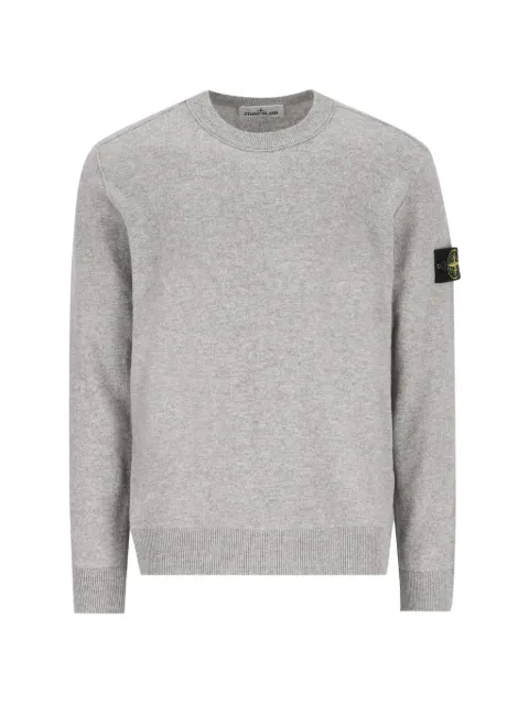 Stone Island logo-patch crew-neck sweater
