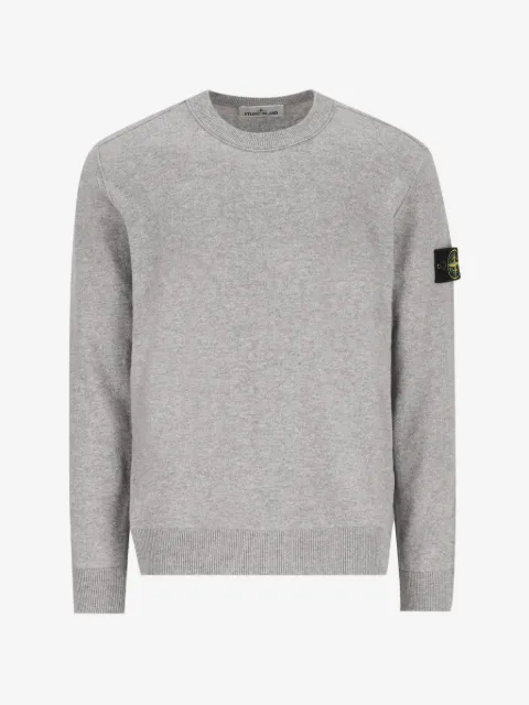 Stone Island logo-patch crew-neck sweater
