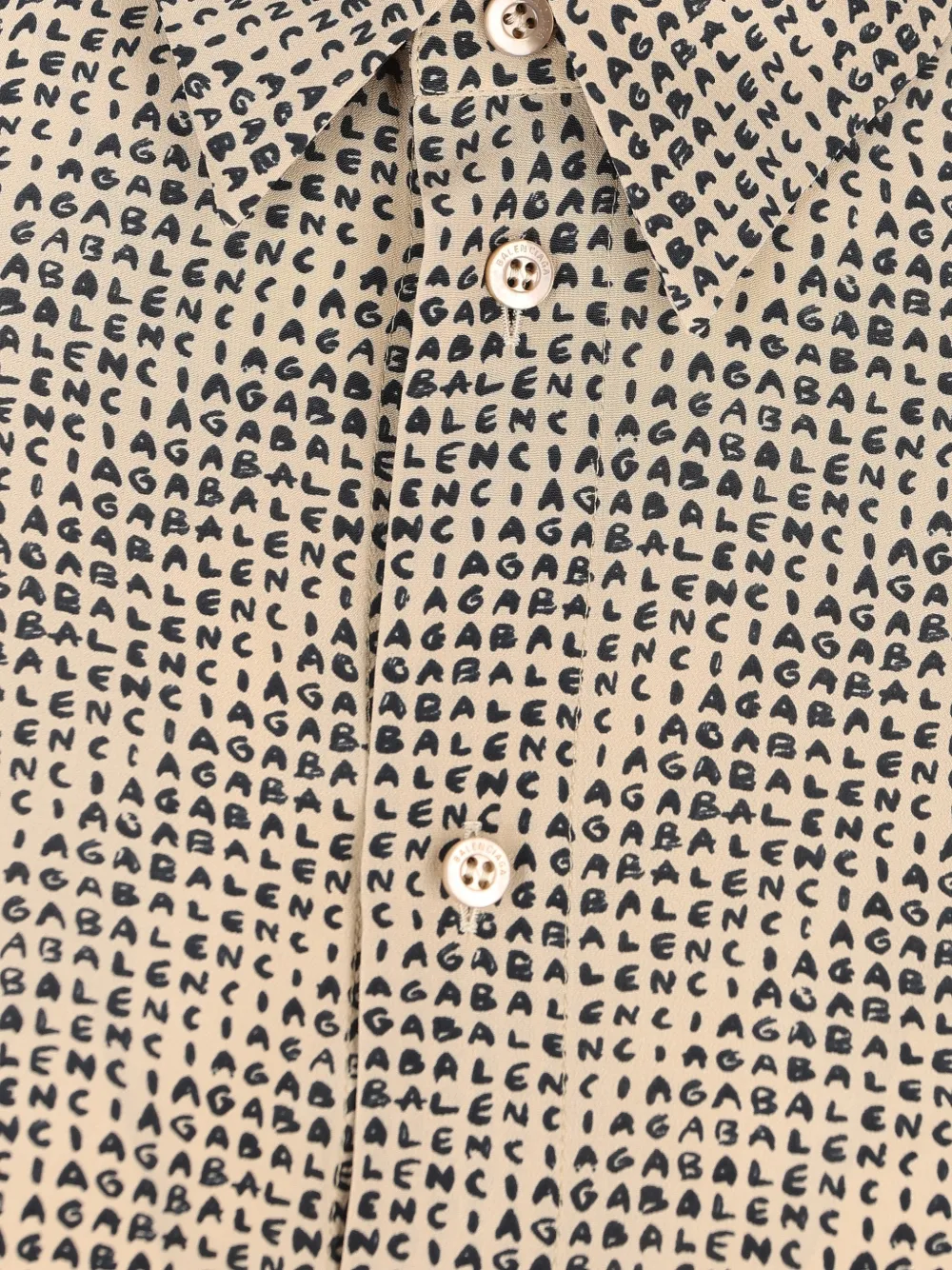 Balenciaga Blouse met monogram Beige