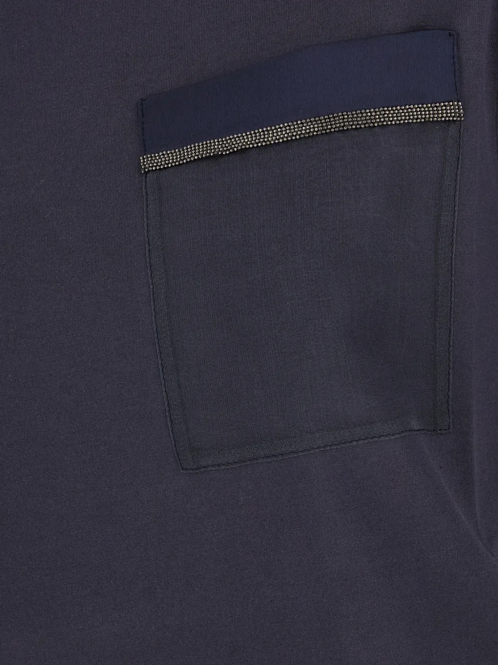 Brunello Cucinelli monili-trimmed pocket T-shirt Blauw