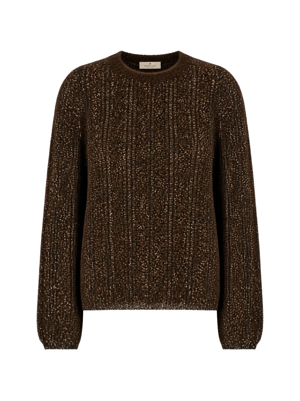 PANICALE sequin-embellished ribbed sweater - Braun