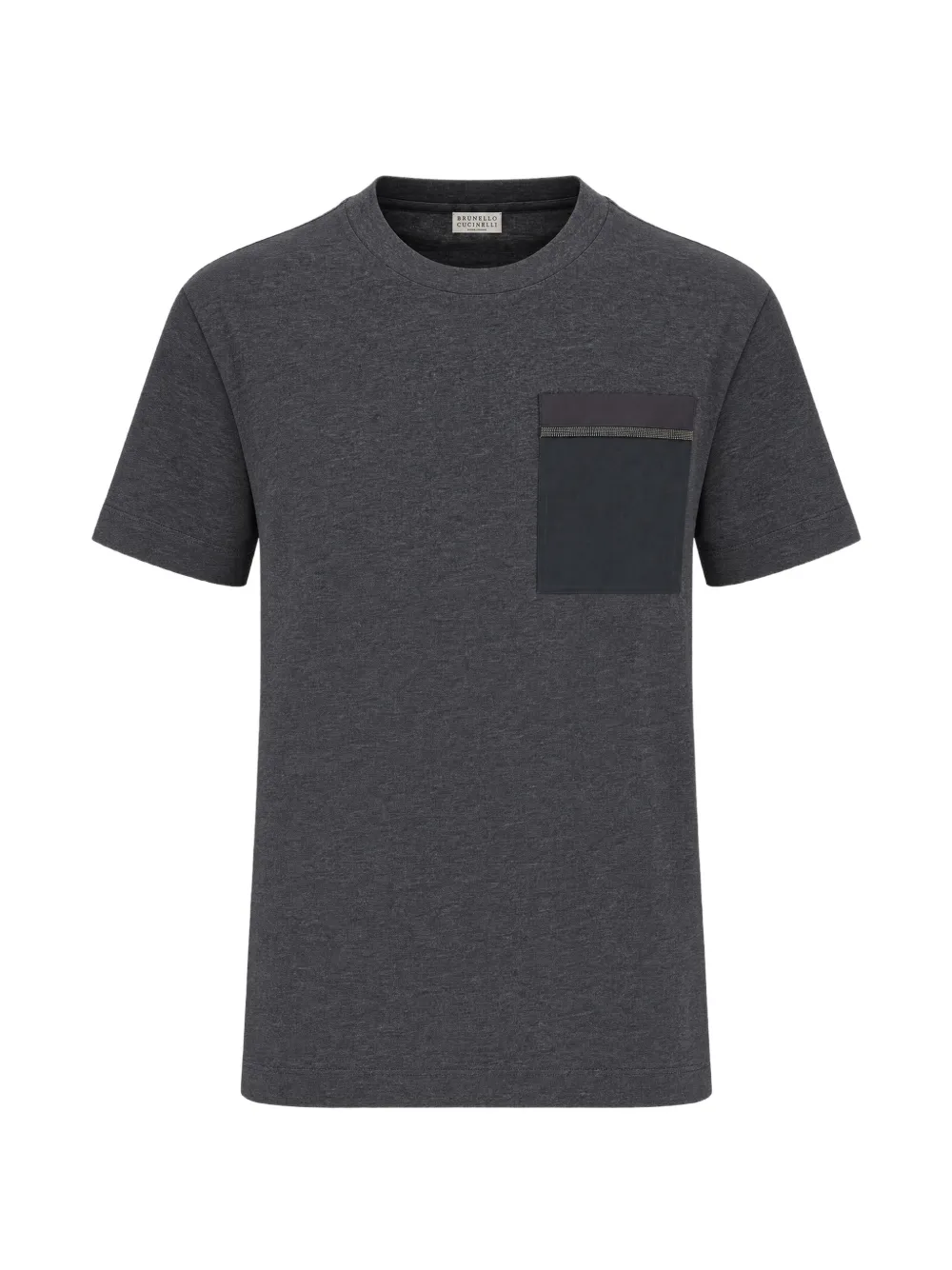 Brunello Cucinelli monili-embellished pocket T-shirt Grijs