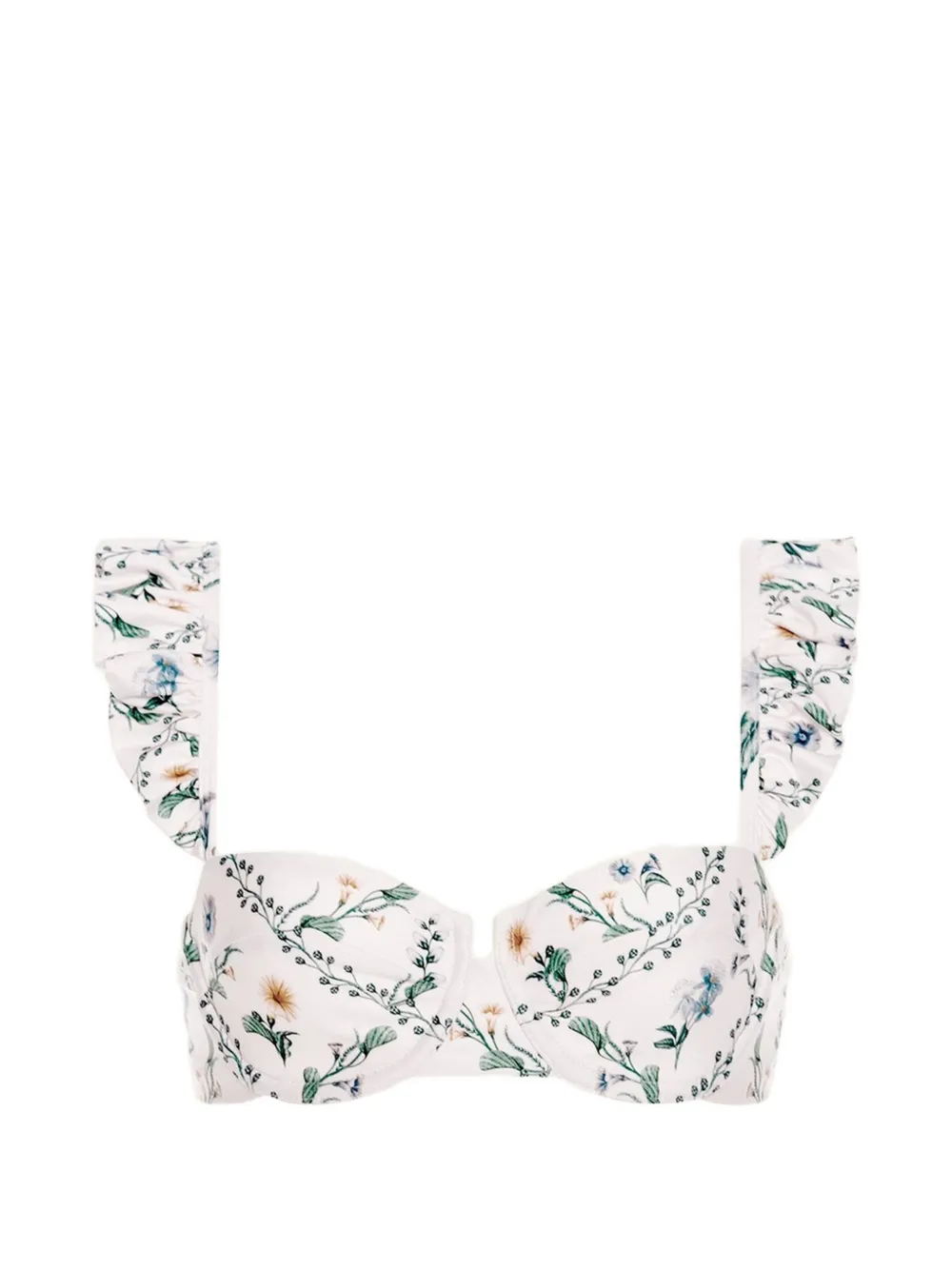 Agua By Agua Bendita Kiwi Brisa ruffled bikini top - Weiß