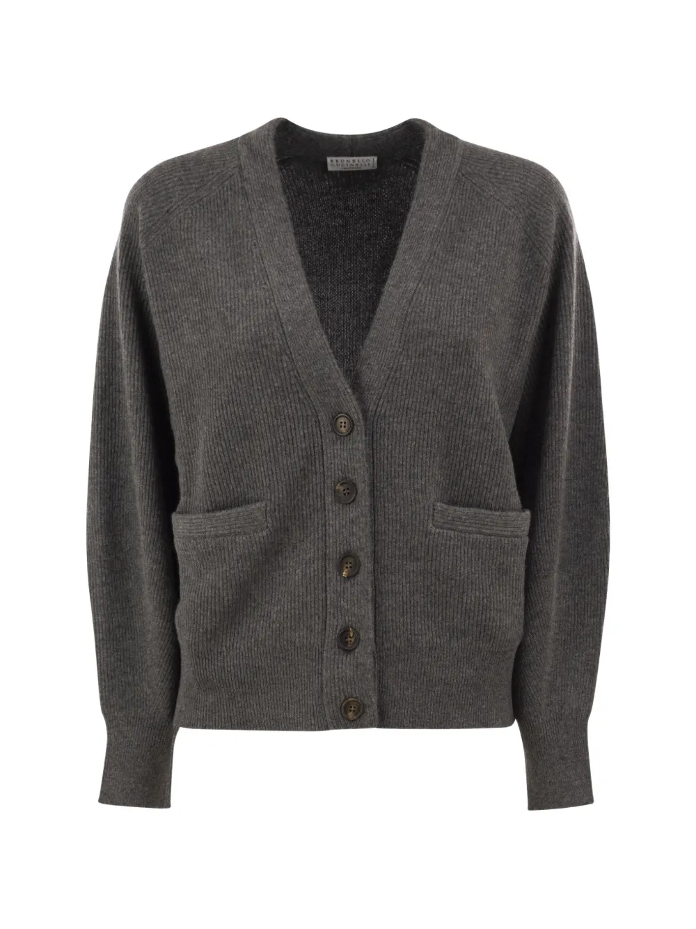 Brunello Cucinelli ribbed-knit cashmere cardigan - Grau