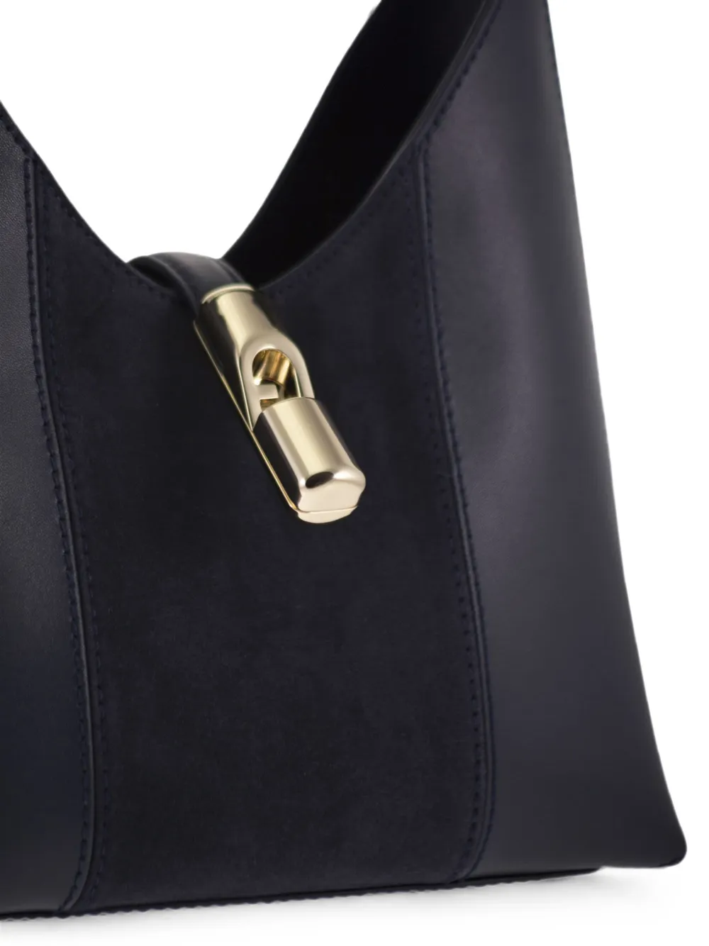 Furla Goccia leren schoudertas met vlakken Blauw