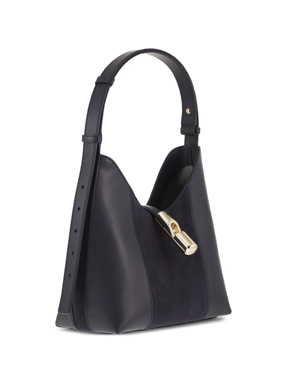 Furla Goccia leren schoudertas met vlakken Blauw