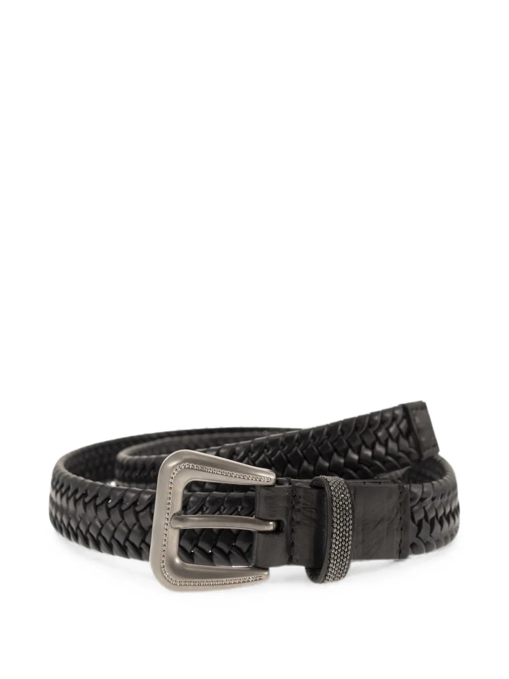 Brunello Cucinelli braided leather belt - Nero
