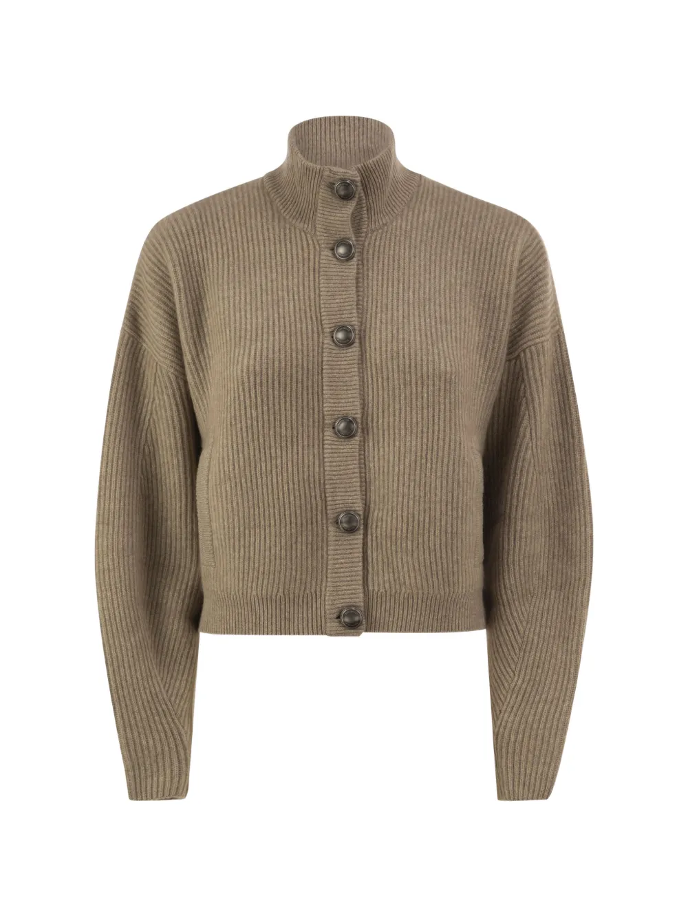 Brunello Cucinelli English rib-knit cashmere cardigan - Braun