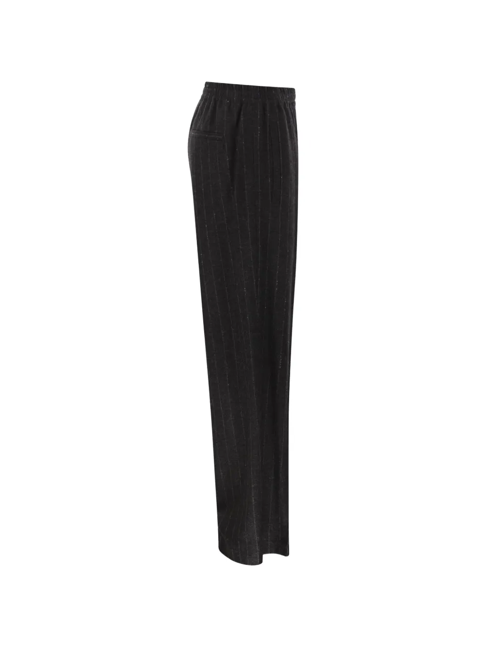Brunello Cucinelli Broek met krijtstreep en pailletten Zwart