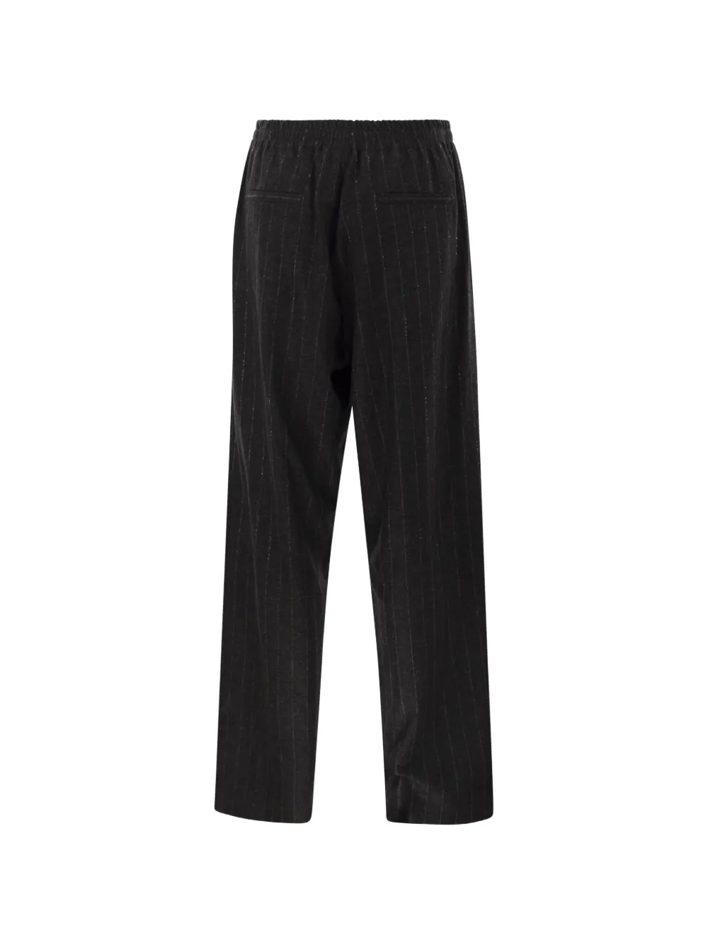 Brunello Cucinelli Broek met krijtstreep en pailletten Zwart