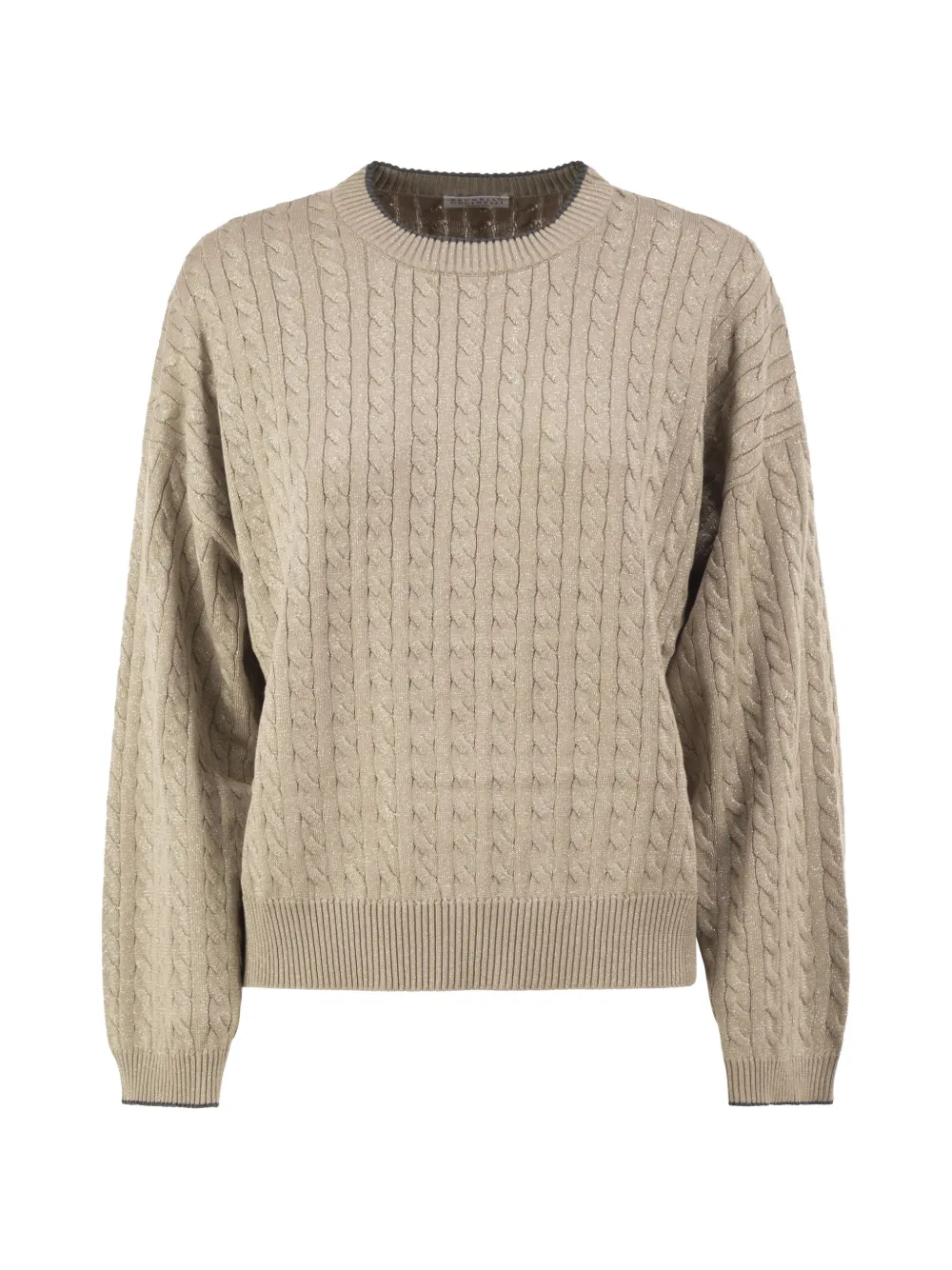 Brunello Cucinelli cable-knit shimmering cotton sweater - Toni neutri