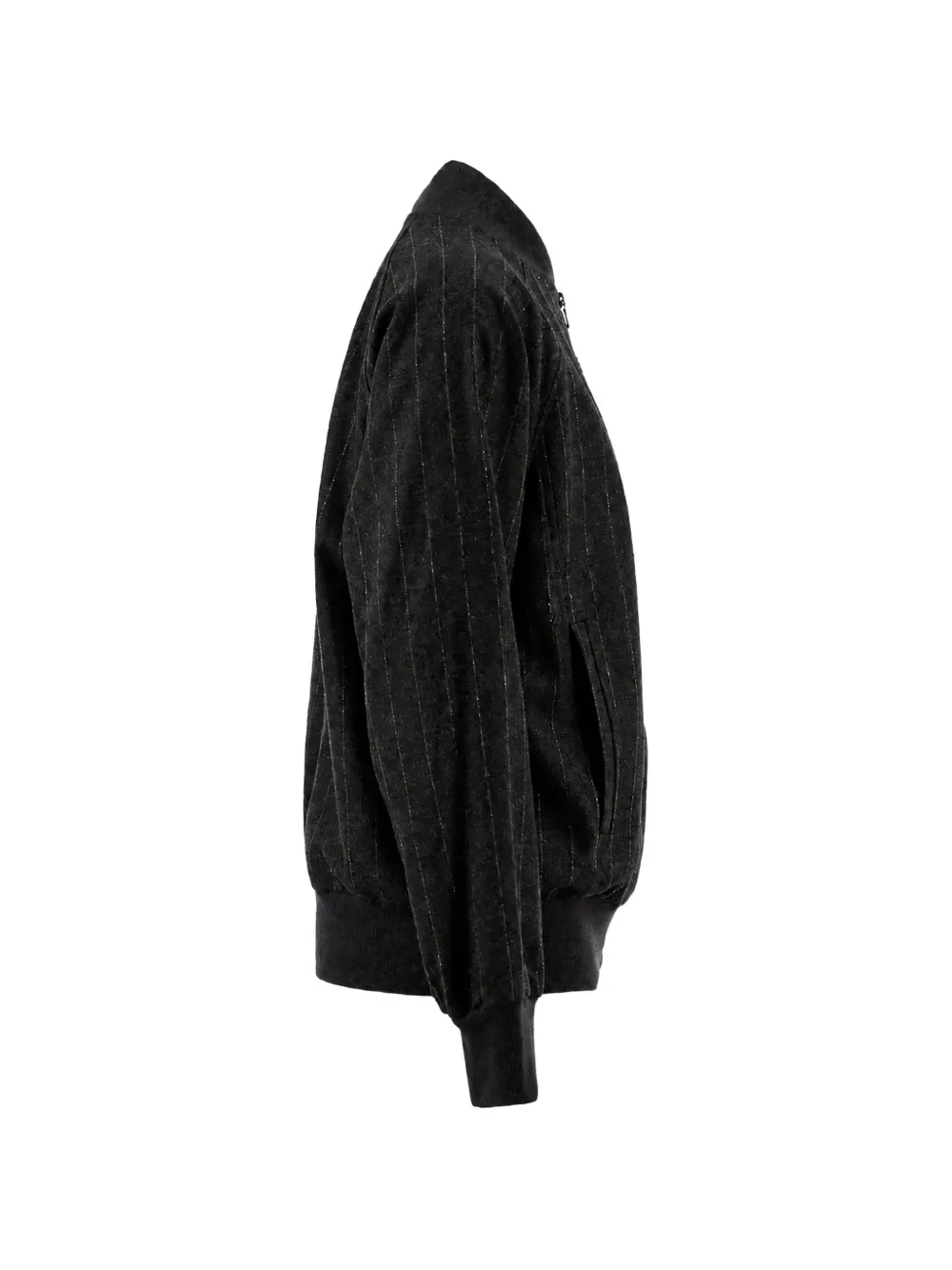 Brunello Cucinelli Bomberjack met krijtstreep en rits Grijs