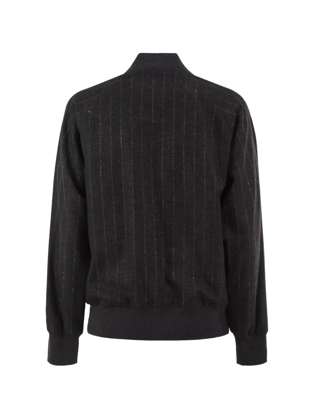 Brunello Cucinelli Bomberjack met krijtstreep en rits Grijs