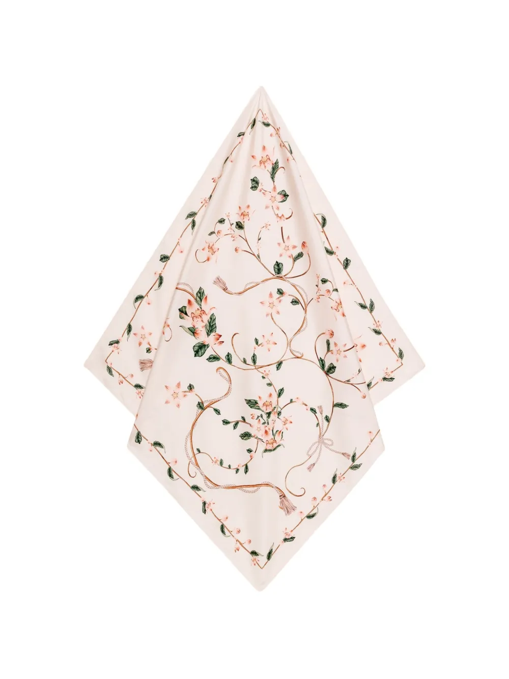 Agua by Agua Bendita Ceiba Navegante Floral-print Silk Scarf in Neutrals, view 2