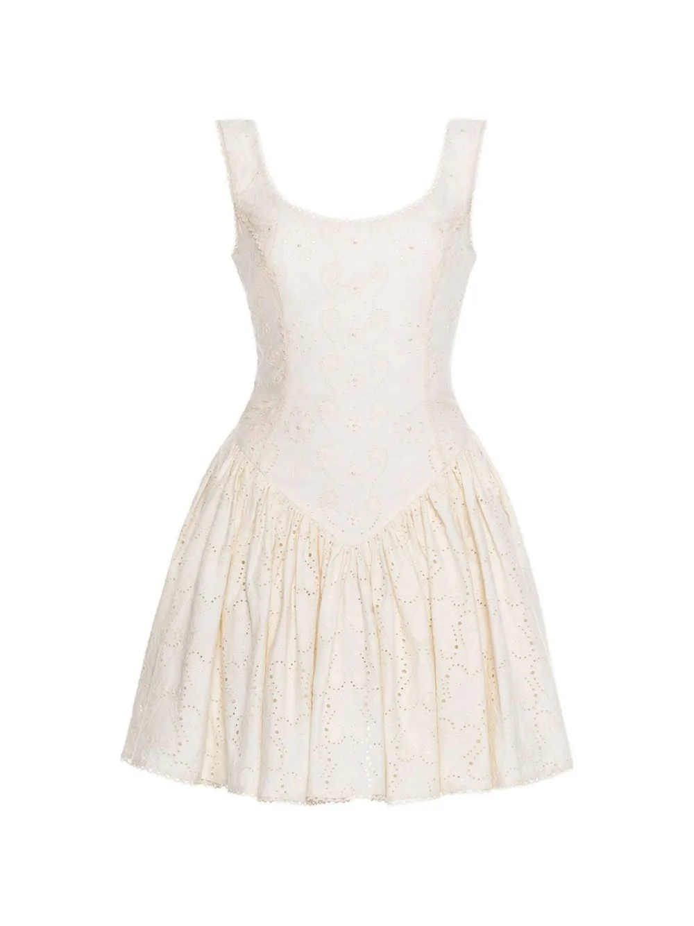 Agua By Agua Bendita Pluma Playa eyelet mini dress - Nude