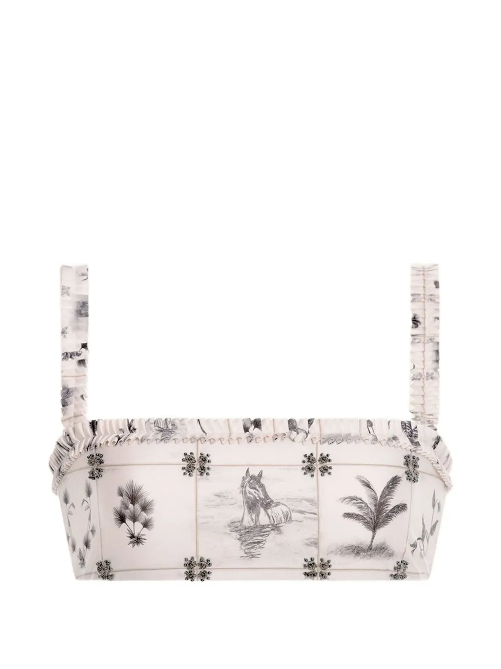 Agua By Agua Bendita Olmo Arena ruffle-trimmed bikini top - Nude