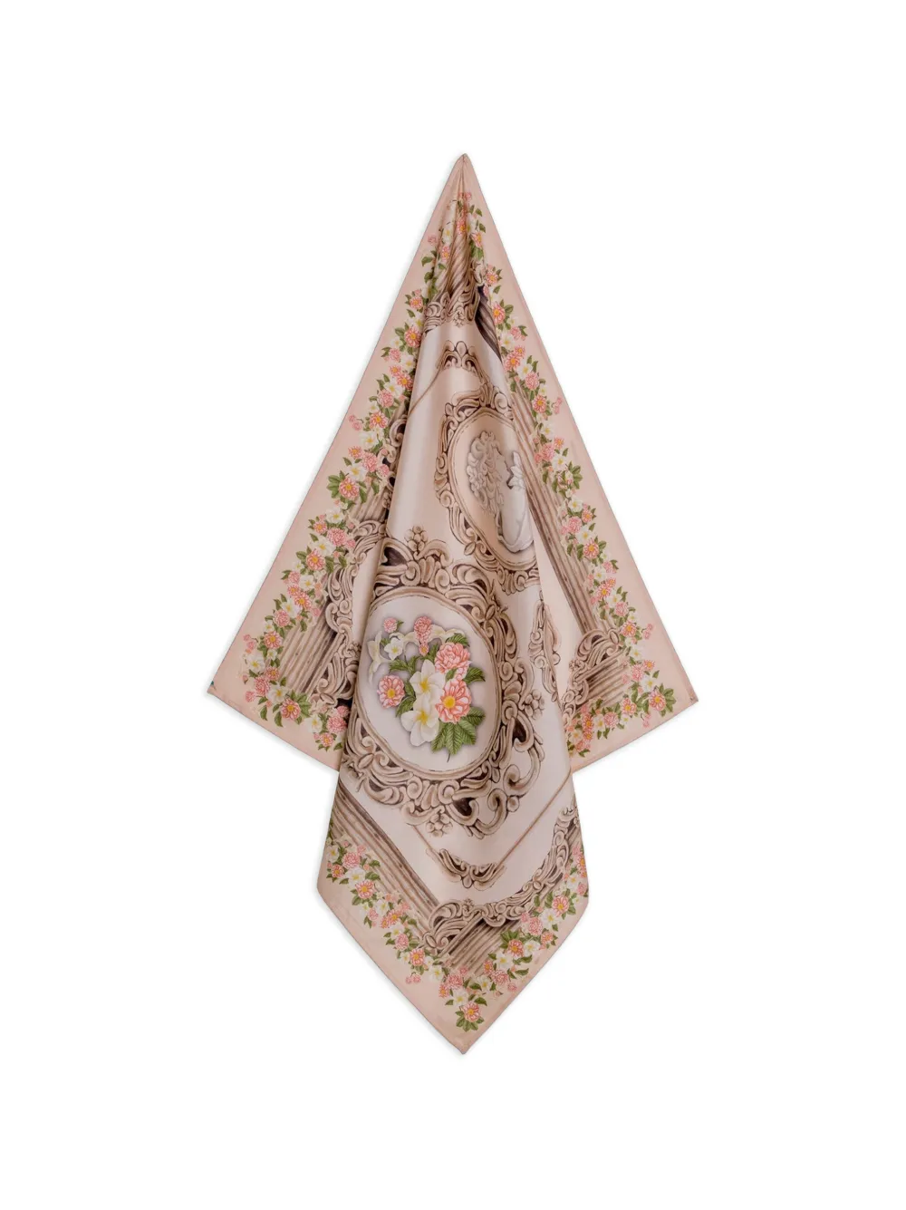 Agua by Agua Bendita Ceiba Paraiso Printed Silk Scarf in Pink, view 2