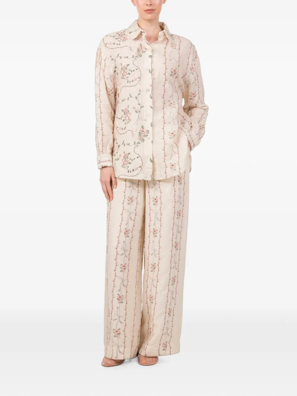 Agua By Agua Bendita Tota Navegante Trousers in Neutrals, view 2