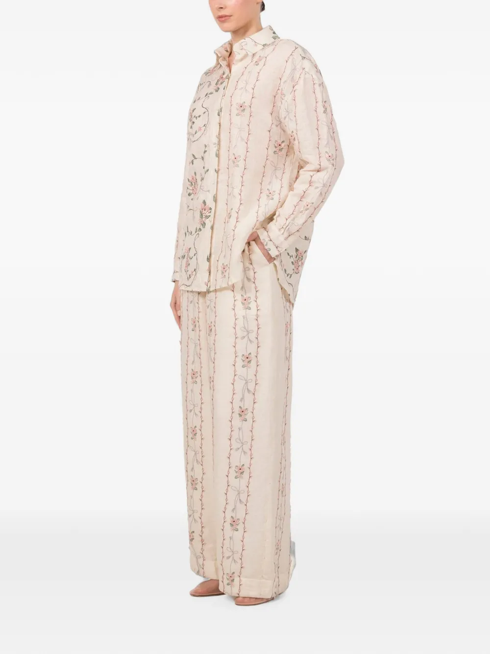 Agua By Agua Bendita Tota Navegante Trousers in Neutrals, view 3