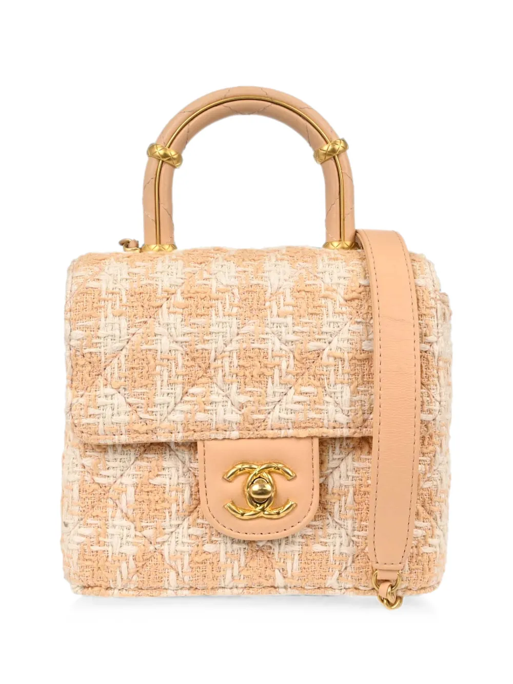 CHANEL Pre-Owned 2020s mini Tweed Square Flap bag - Orange