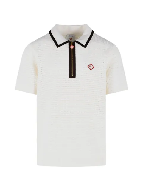Casablanca polo de lana de tejido waffle