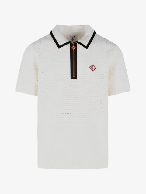Casablanca polo de lana de tejido waffle