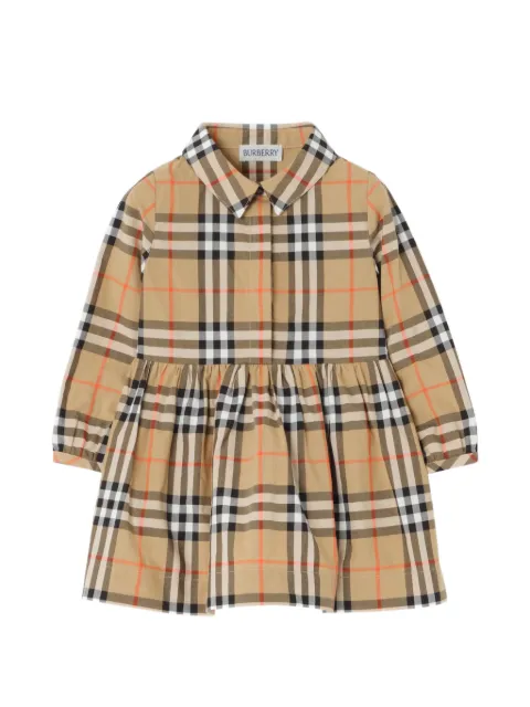 Burberry Kids vestido midi con cuadros estampados