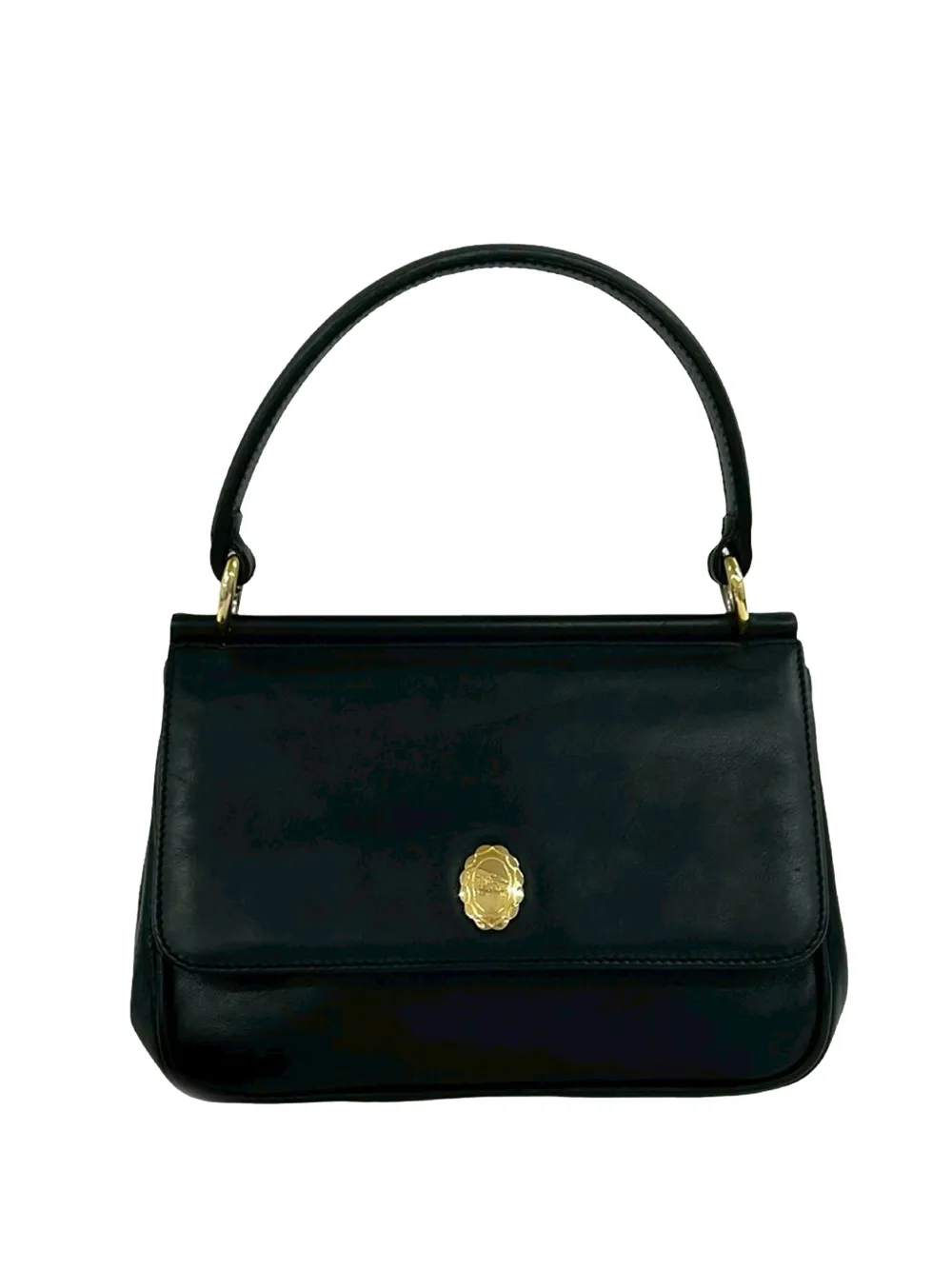 Pre-owned Burberry 20th Century Leather Satchel In Black