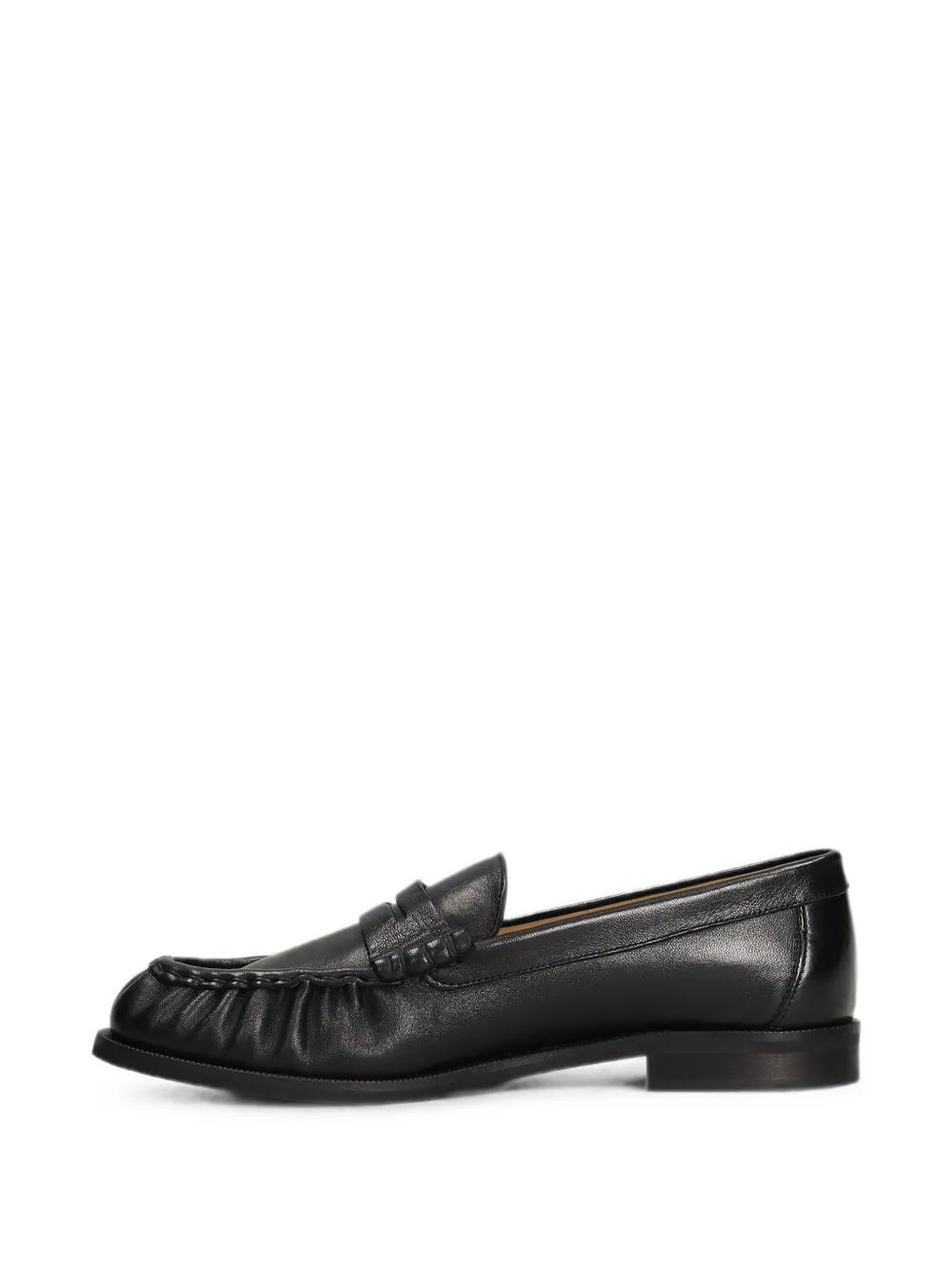 Julie Dee ruched penny loafers Zwart