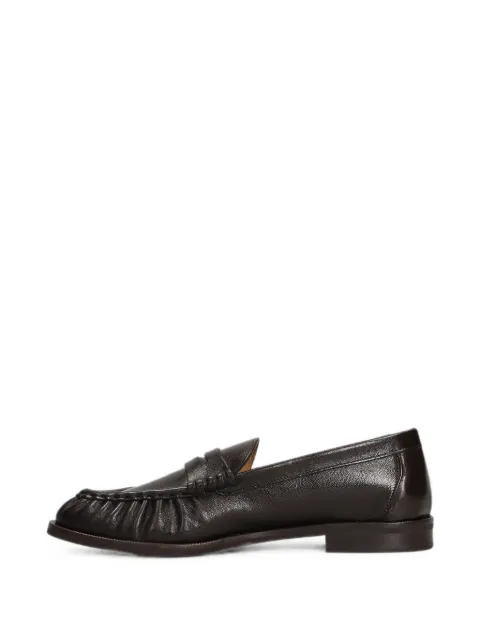 Julie Dee gathered leather loafers