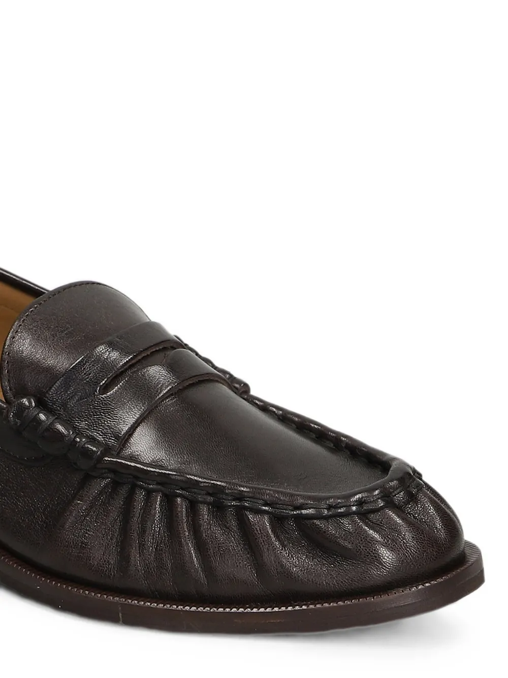 Julie Dee gathered leather loafers Bruin