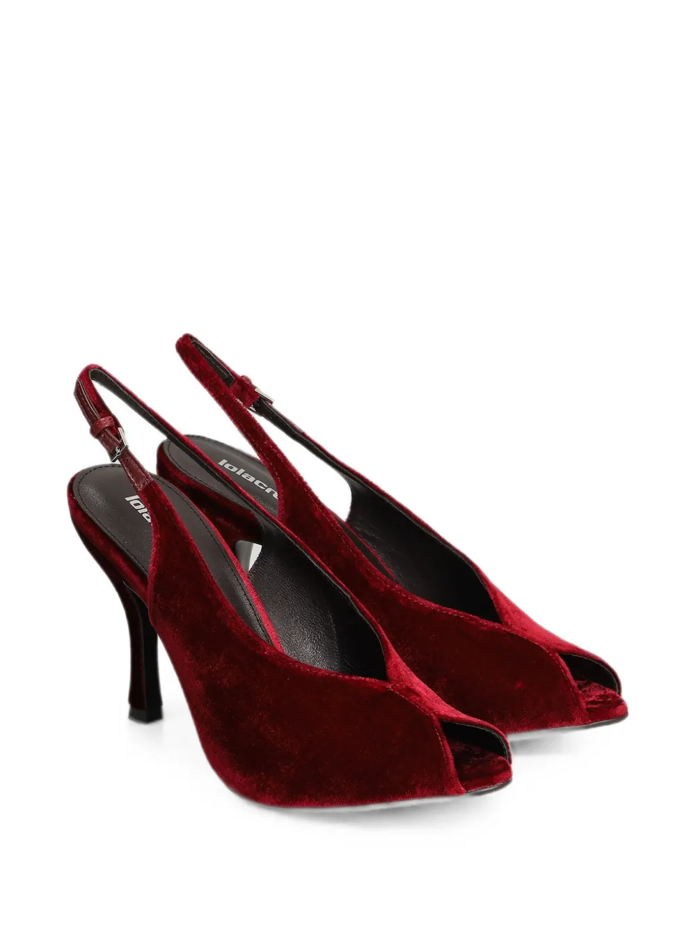 Lola Cruz Gabriette 95 velvet pumps Rood