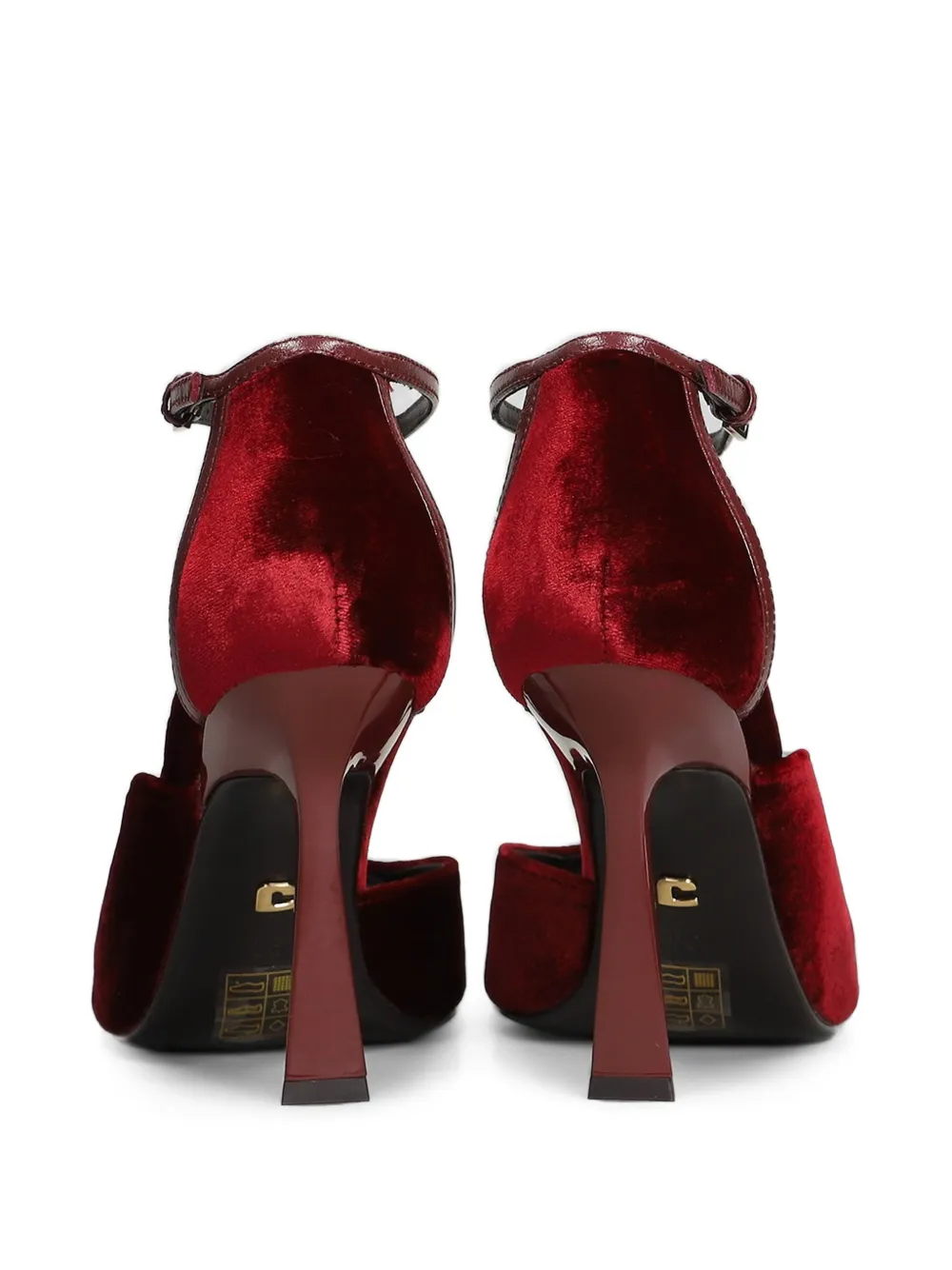 Lola Cruz velvet open-toe sandals Rood