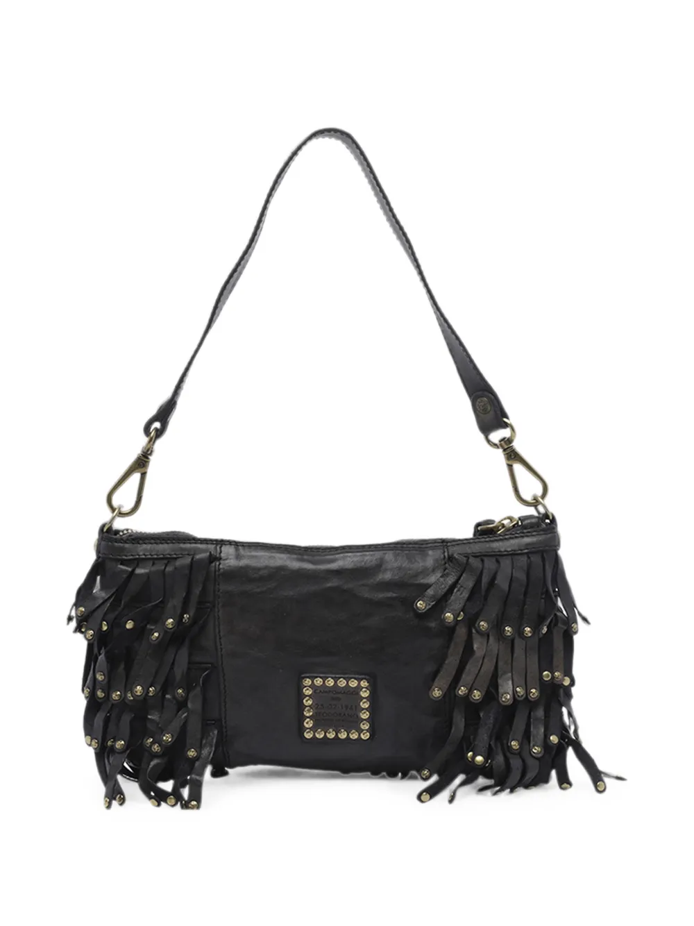 Campomaggi Natalia shopper verfraaid met studs en franje Zwart