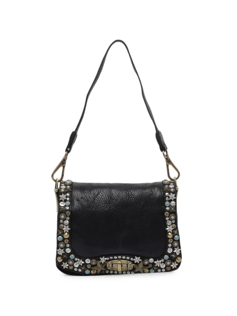 Campomaggi Perla studded leather shoulder bag - Marrone