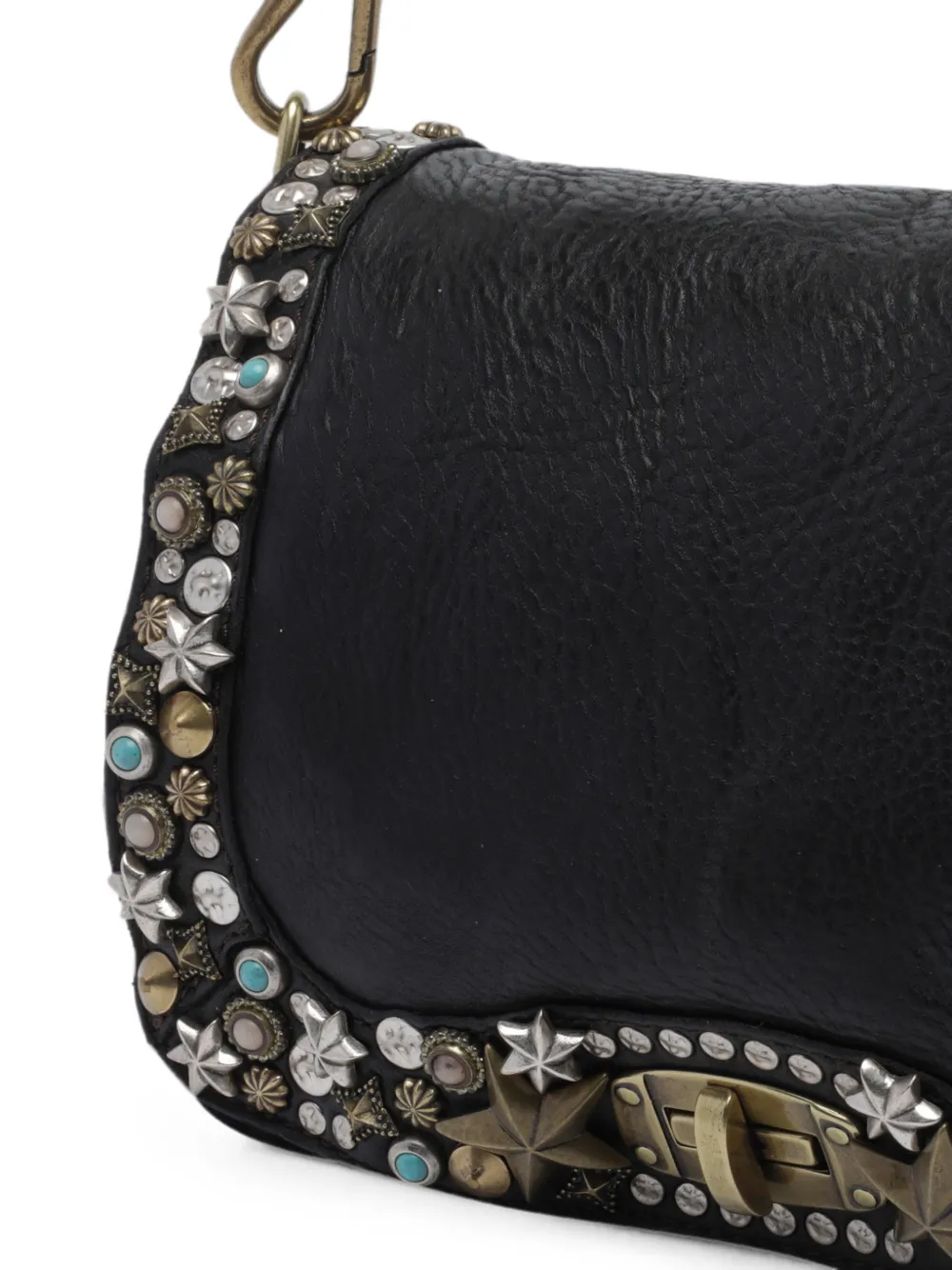 Campomaggi Perla leren schoudertas met studs Bruin