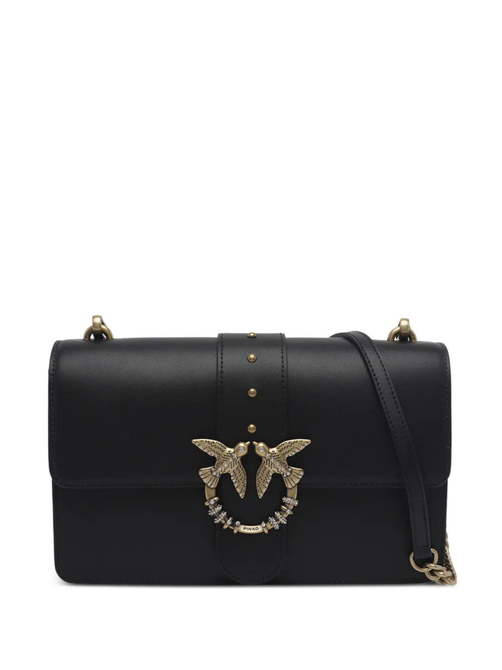 PINKO Love One leather shoulder bag - Schwarz