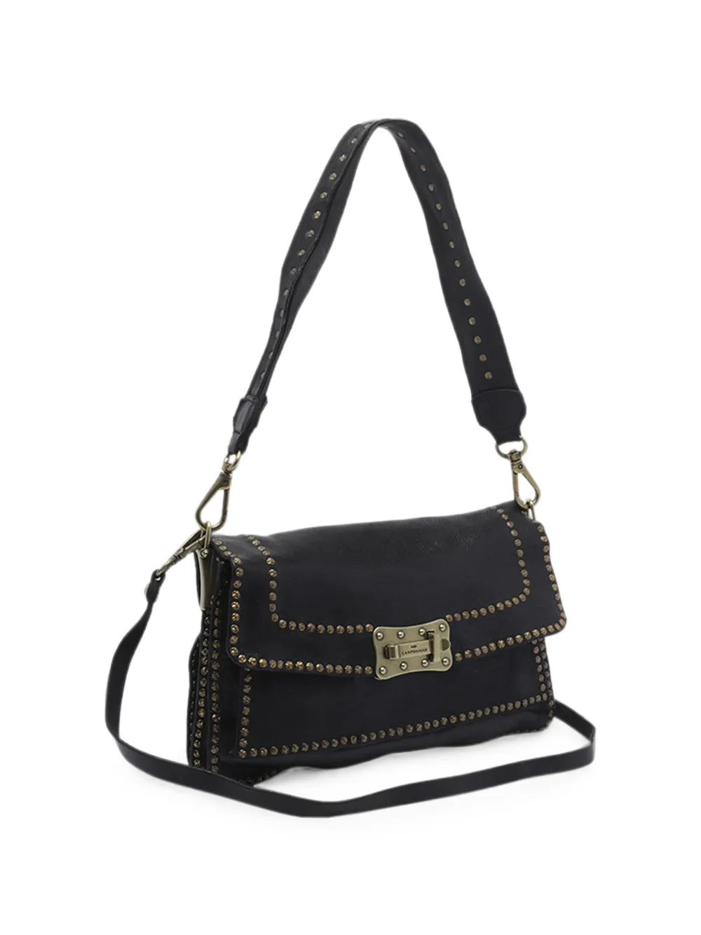 Campomaggi Agnese leren shopper verfraaid met studs Zwart