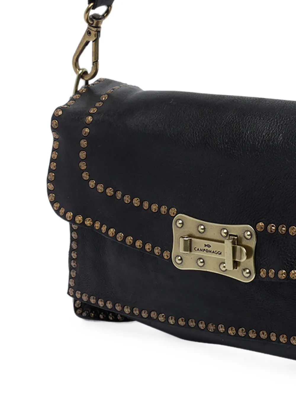 Campomaggi Agnese leren shopper verfraaid met studs Zwart